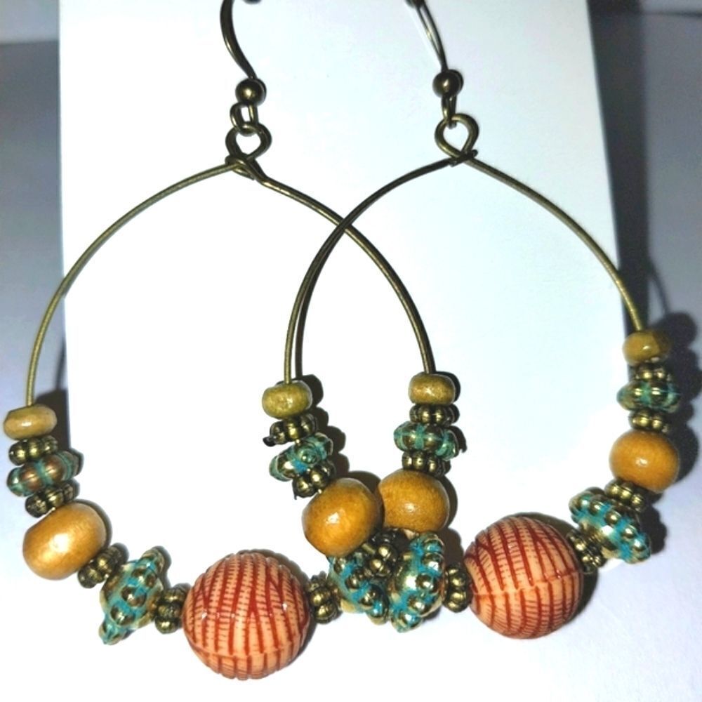 Vintage hoop dangle Boho earrings